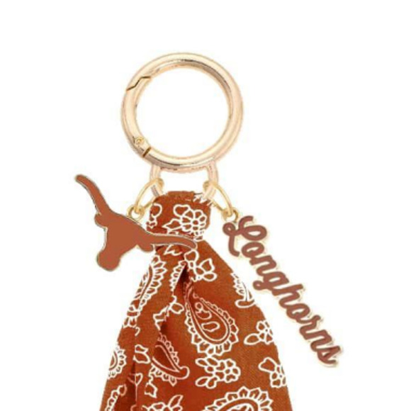 Texas Longhorns Logo Bandana Bag Charm Keychain - Picture 2 of 2
